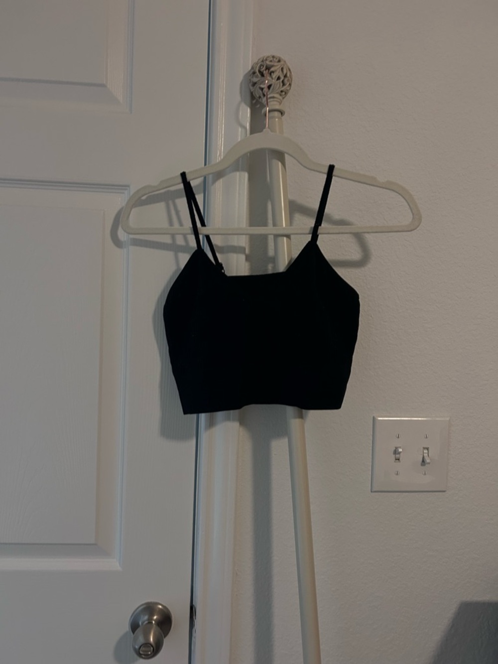 Francesca’s miami Black Ribbed Crop Tank Cami Women’s XL Adjustable Straps